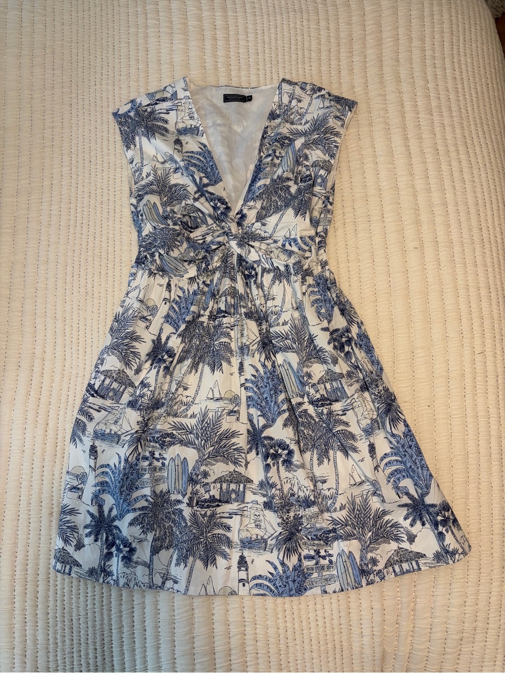 Vineyard Vines Tasha Tropical Toile Twist-Dress, Size M